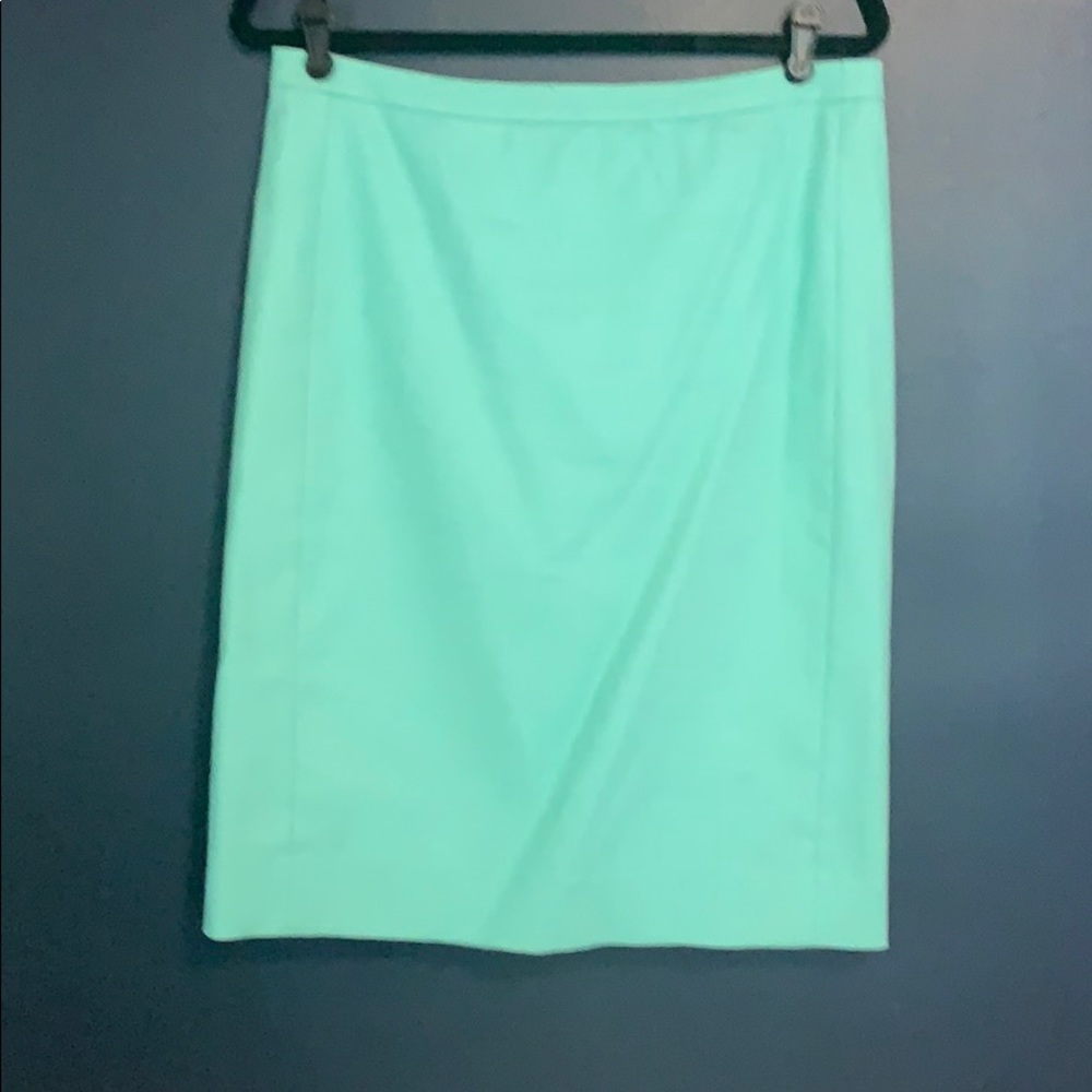 Mint colored pencil skirt from j crew